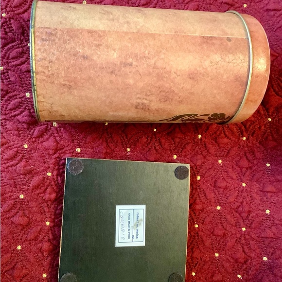 Art Nouveau tin, and Dragon Fly coaster, beautiful tan, copper, gold colors - Picture 7 of 10